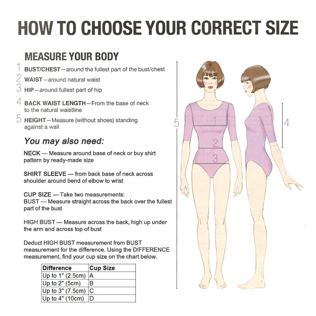 Sewing Pattern Sizing Guide – Coscraft