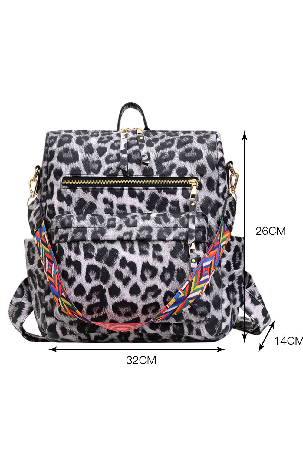 Cheetah Print Western Zipper Travel Large Capacity Backpack