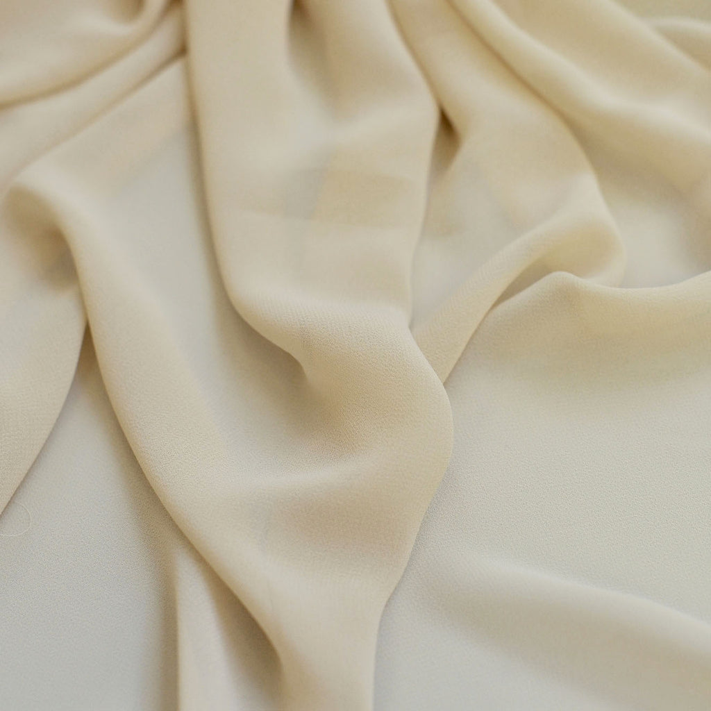 Antique Cream Beige Chiffon Fabric On Trend Fabrics