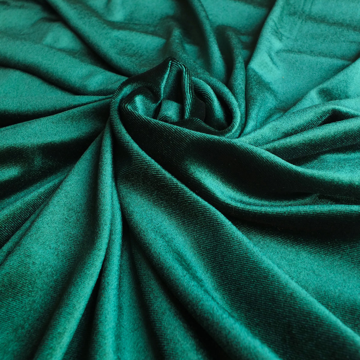 Bottle Green Soft Stretch Velvet Dress Fabric - Rich Knitted Velour ...