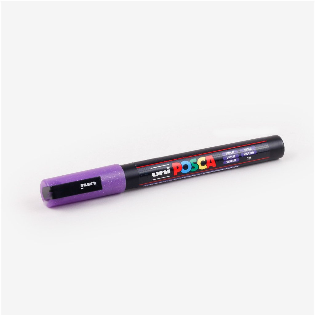 Minimaliseren Reserveren Afrikaanse Uni Posca Marker PC 3ML - Glitter Violet | Mossery