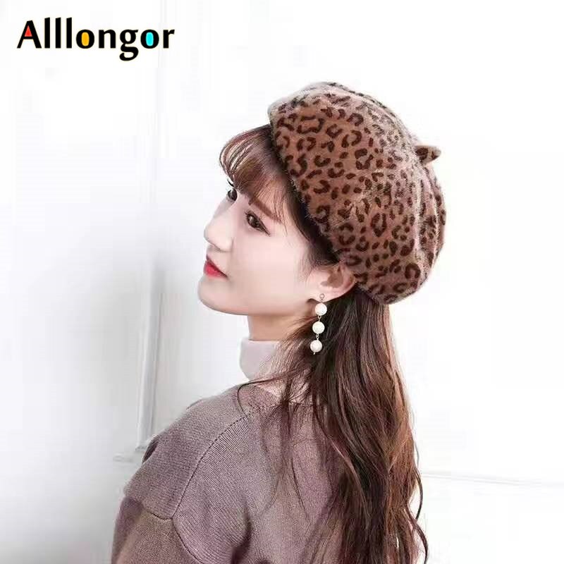 Leopard print Beret Hat