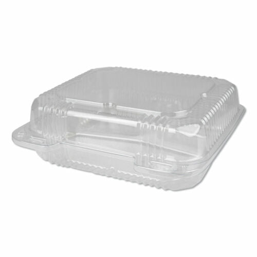 CLEAR PET 8" HINGED CONTAINER 3 COMP - HTG 83C - 180pc