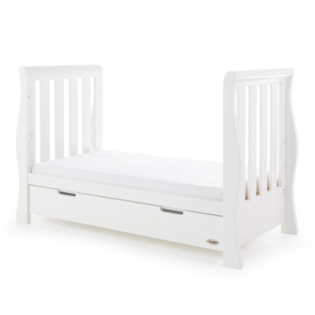 sleigh cot bed white with drawer