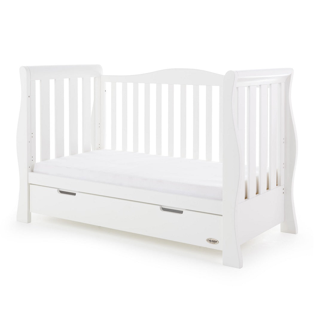 sleigh cot bed white with drawer