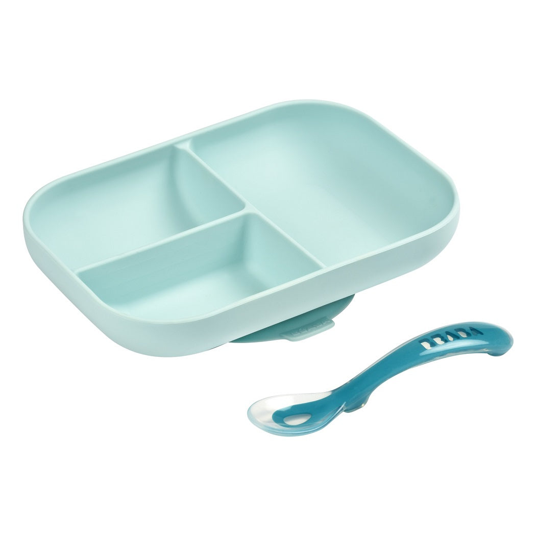 BEABA Silicone Suction Compartment Plate (Blue)