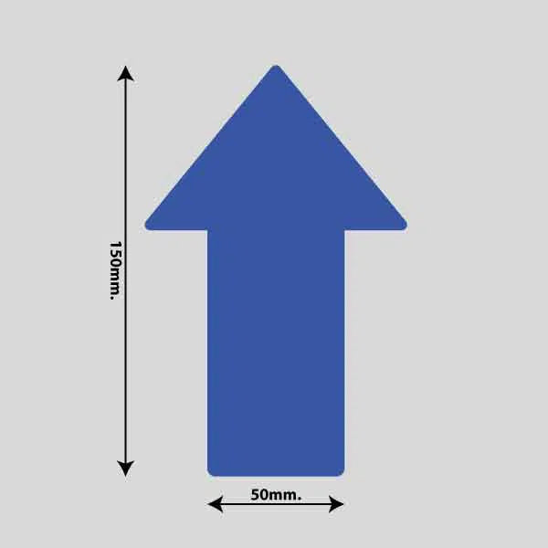 Billede af Gulvmarkerings Tape og Symboler. - Blå / Pil 100mm x 150mm (10 stk. pakke)