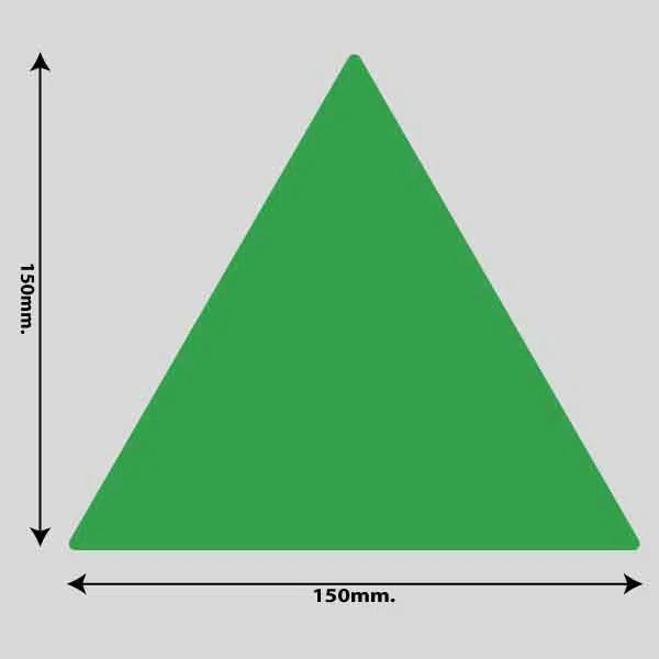 Billede af Gulvmarkerings Tape og Symboler. - Grøn / Trekant 150mm x 150mm (10 stk. pakke)