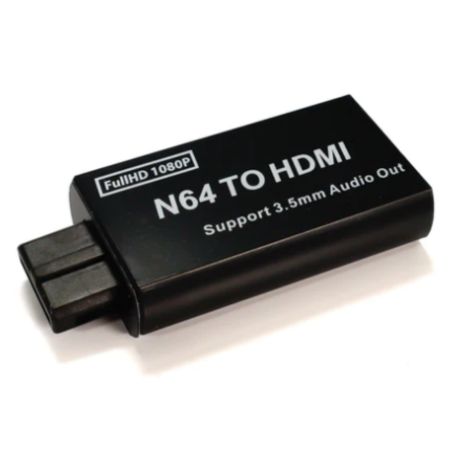 Bilde av en N64 til HDMI omformer adapter