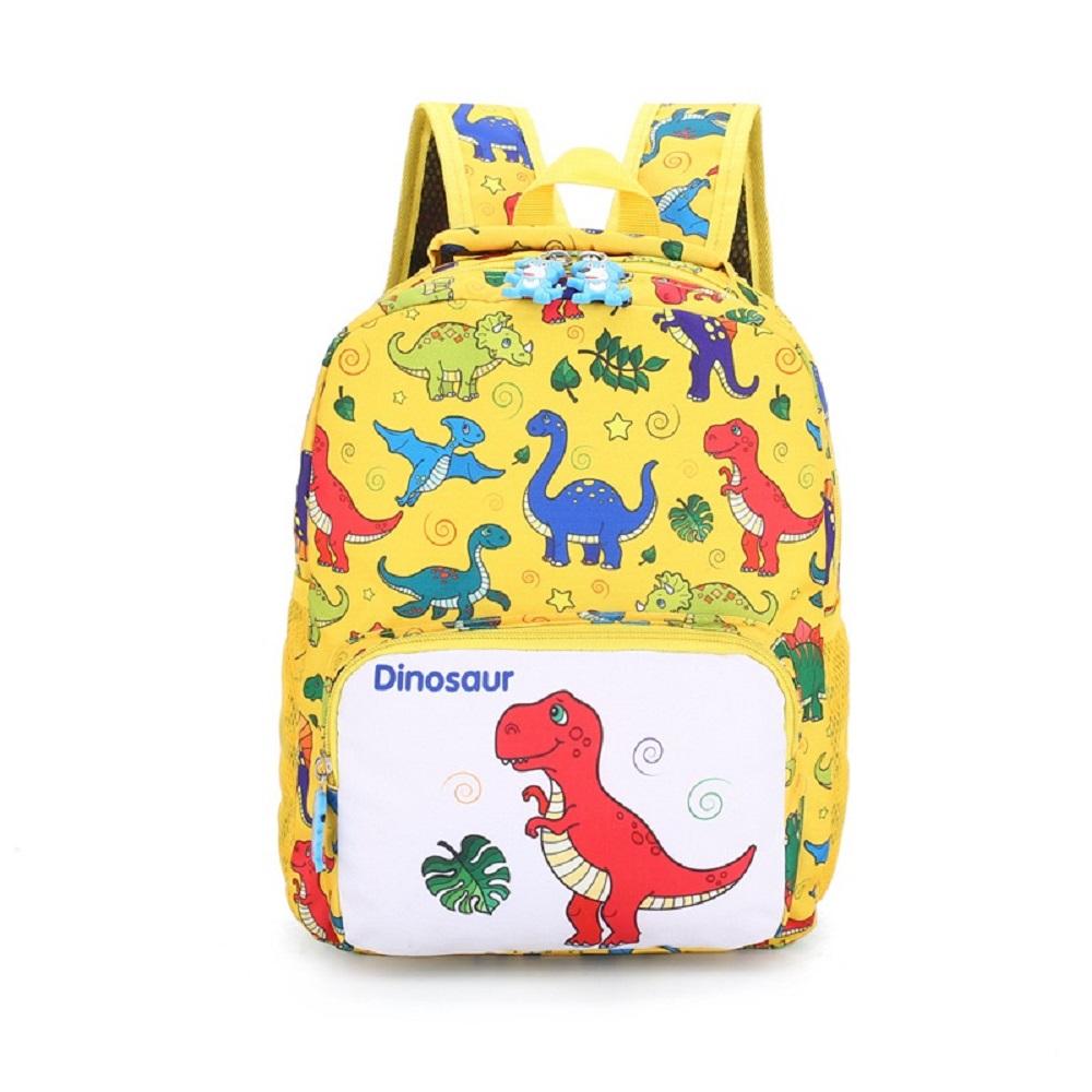 Kinderen Cartoon Dinosaurus afdrukken rugzak School Satchel reistas, Geel