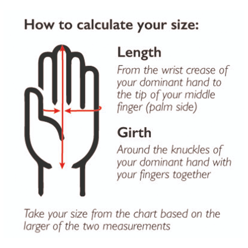 Wide Boyz Crack Gloves Size Chart