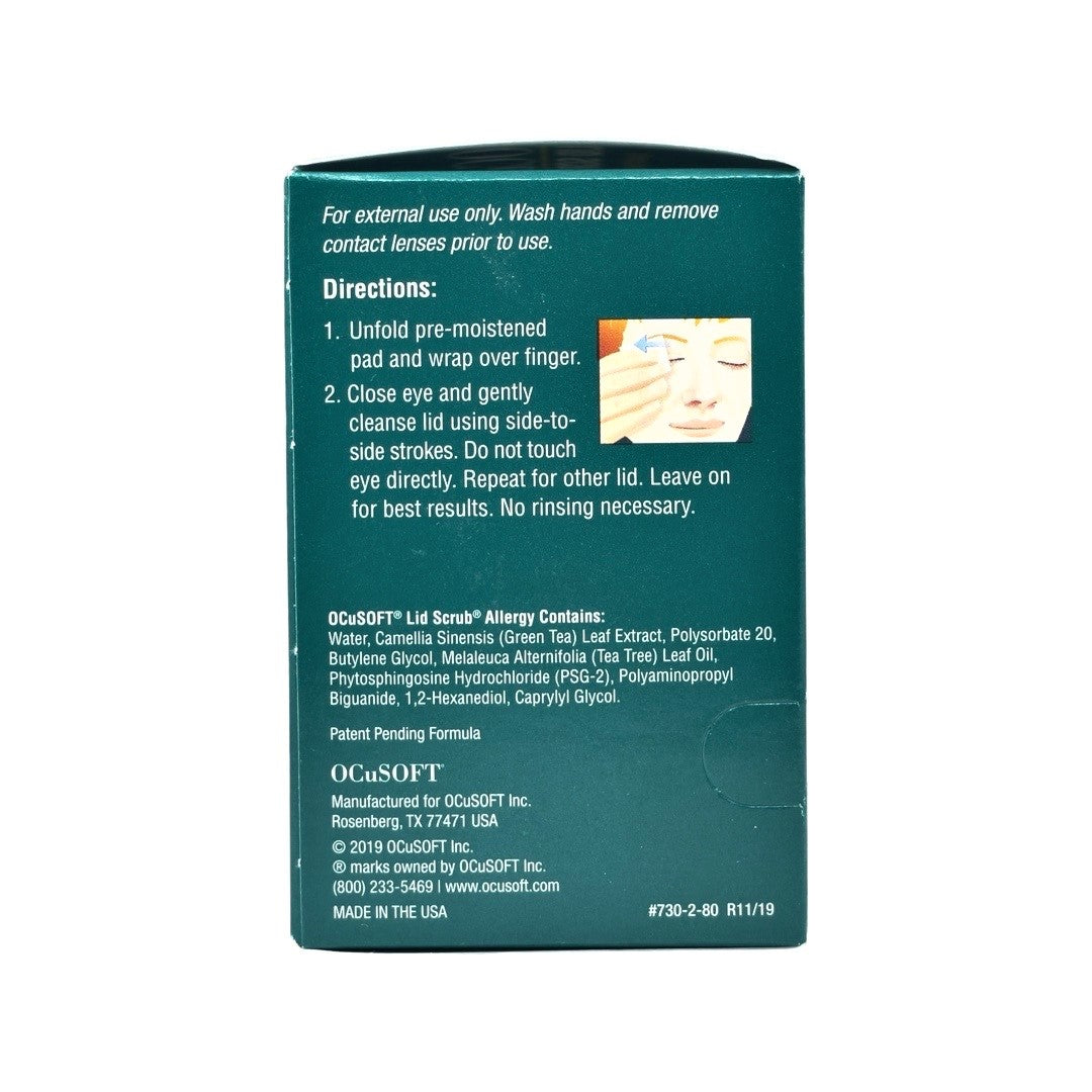 OCuSOFT Lid Scrub Allergy Eyelid Cleanser (30 Wipes)