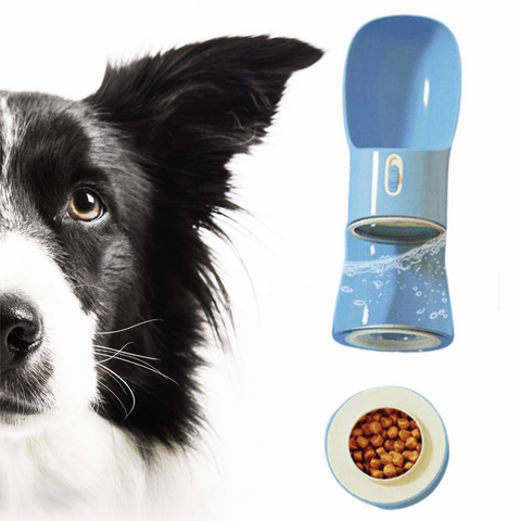Mat & Vatten Kombiflaska för Hundar – Perfekt för promenader på varma dagar.