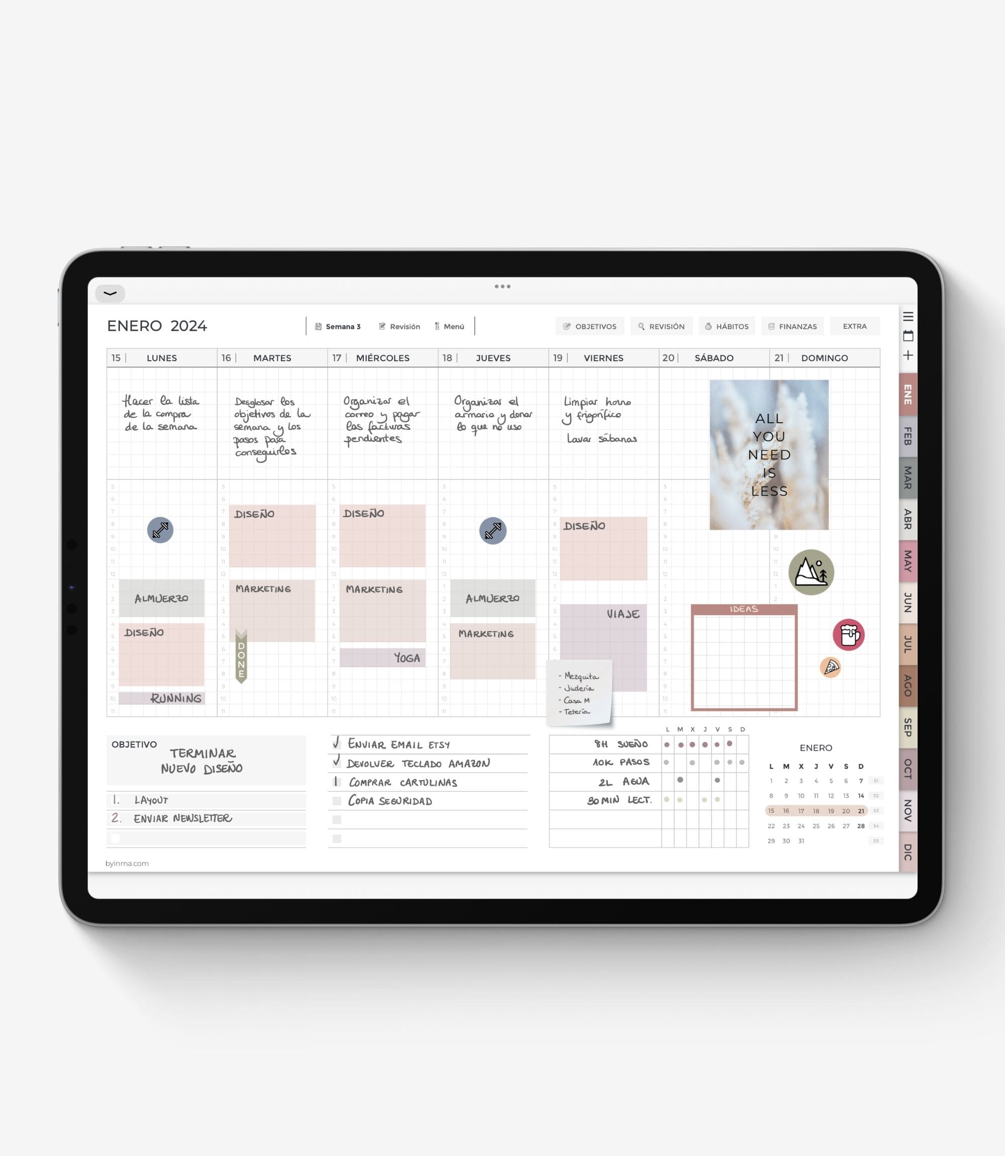 Agenda digital 2024 - Planificador para iPad y tablets - BY INMA – By Inma