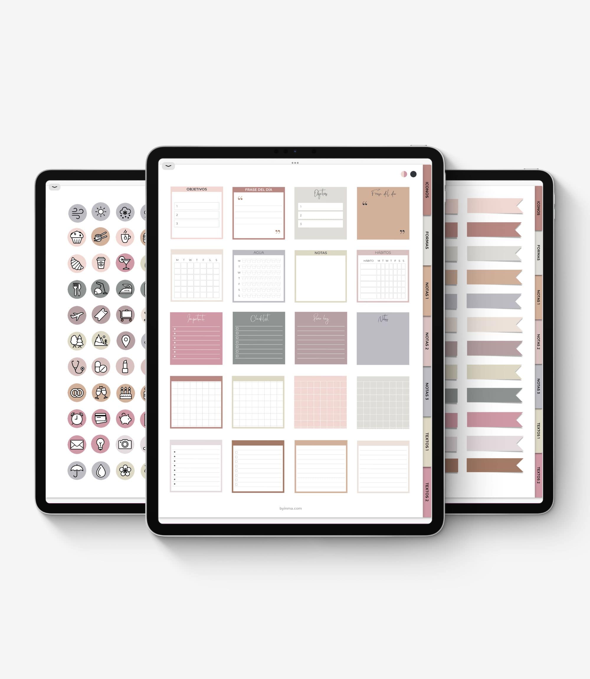 Set de 600 Stickers funcionales minimalistas pegatinas DIGITALES /  IMPRIMIBLES para agenda digital y planificadores -  España