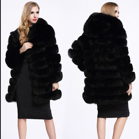 Mid-length Fox Fur Coat Women's