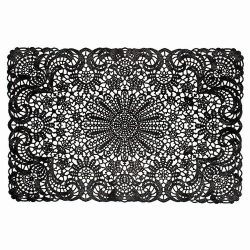 Designer Vintage Vinyl Placemats - Black White Mosaic Lay Flat – BSEID