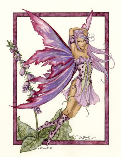 Amy Brown Foxglove Fairy Postcard - That Bohemian Girl