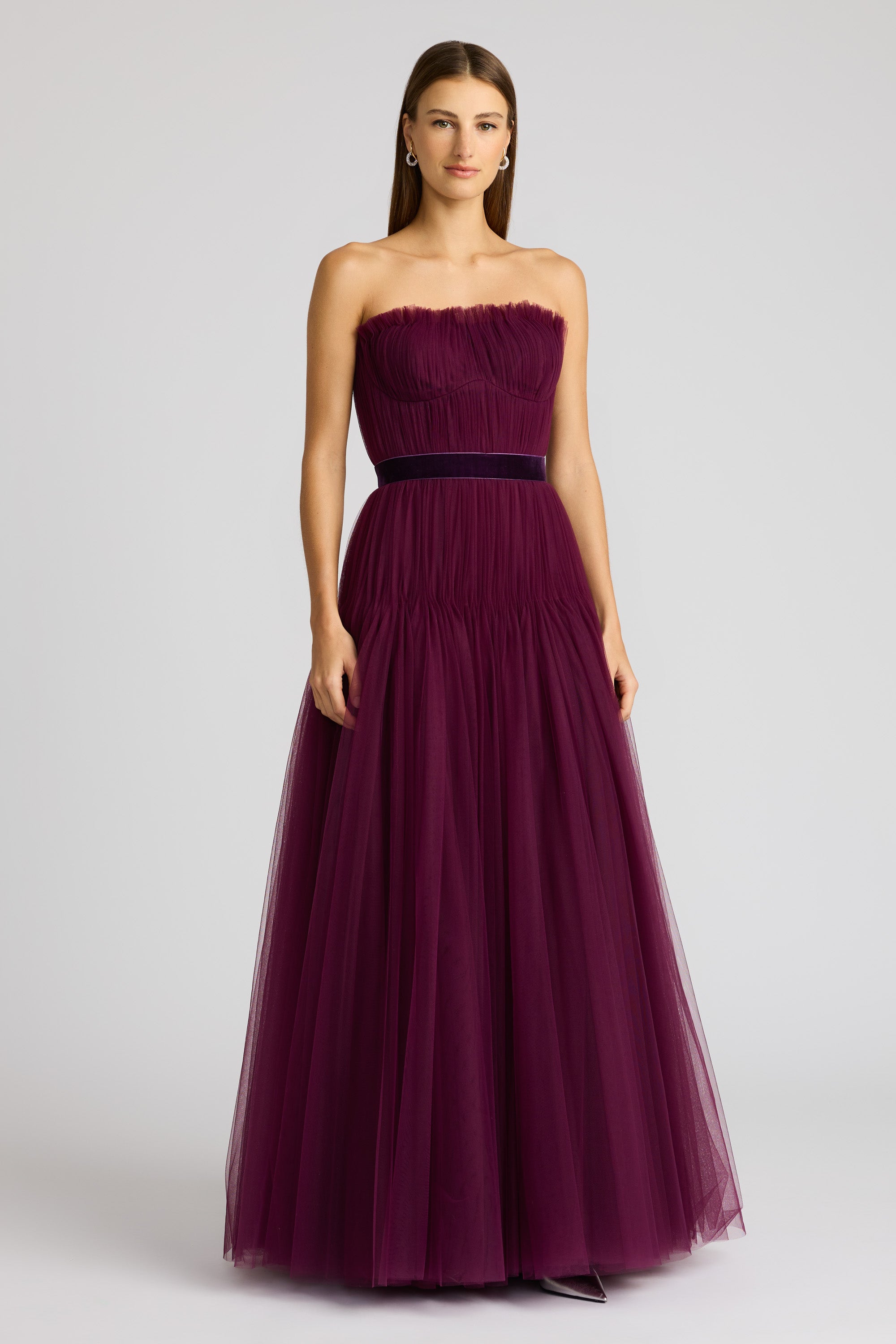 PLEATED TULLE COUTURE GOWN - ZAC POSEN product image