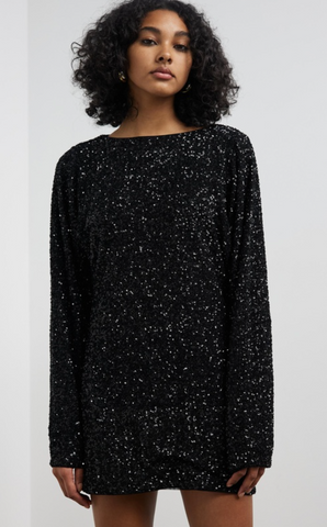 Black sequin dress