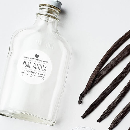 Homemade Vanilla Extract Labels with 2 oz Bottles - Made with Love -  Handmade by Conquest of Happiness