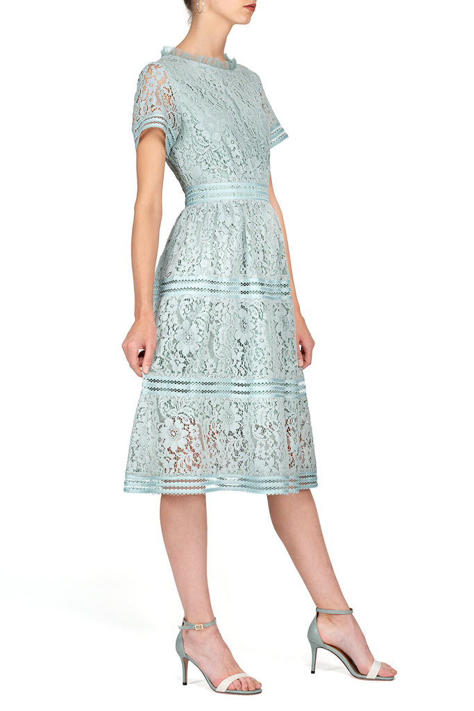 SCANDINAVIA-Short Sleeve Fit And Flare Lace A-line Dress – Vicky and Lucas