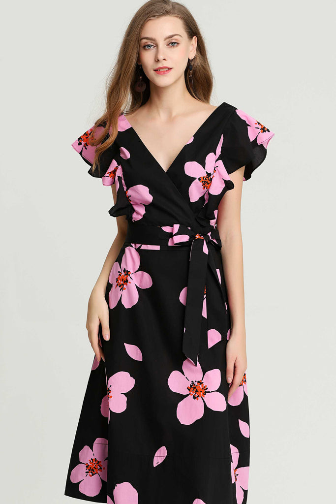 Kate Spade New York Cap Sleeve V-neck Floral Fit & Flare Dress – Vicky and  Lucas