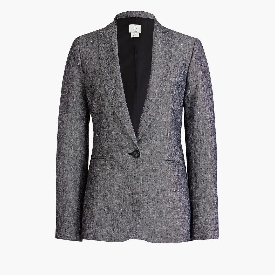 J CREW-ONE-BUTTON LINEN BLAZER – Vicky and Lucas