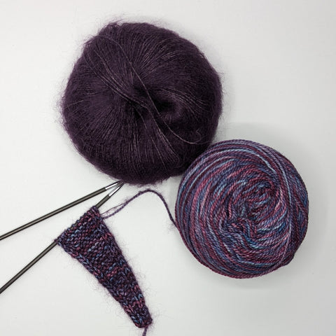 Aubergine Mohair and PixieRipple Sport