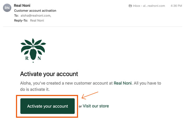 activate your account with real noni 