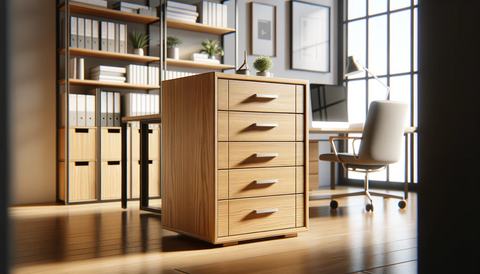 modern office filing cabinet made of oak