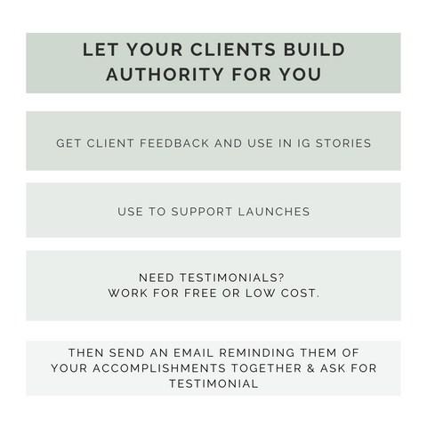 Let clients build authority for you