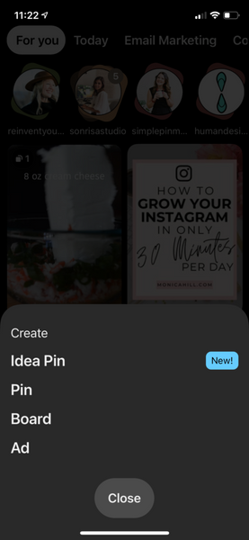 Create an Idea pin