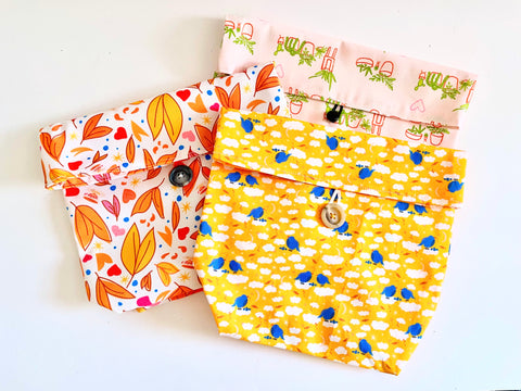 Organic handmade reusable lunch bags from UpRoot Design Studio