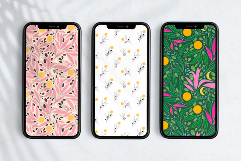 Olive patterns as phone wallpaper by Julia Barry at UpRoot Design Studio