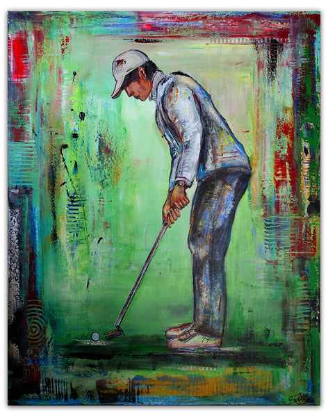 Putten Golfspieler gemalt