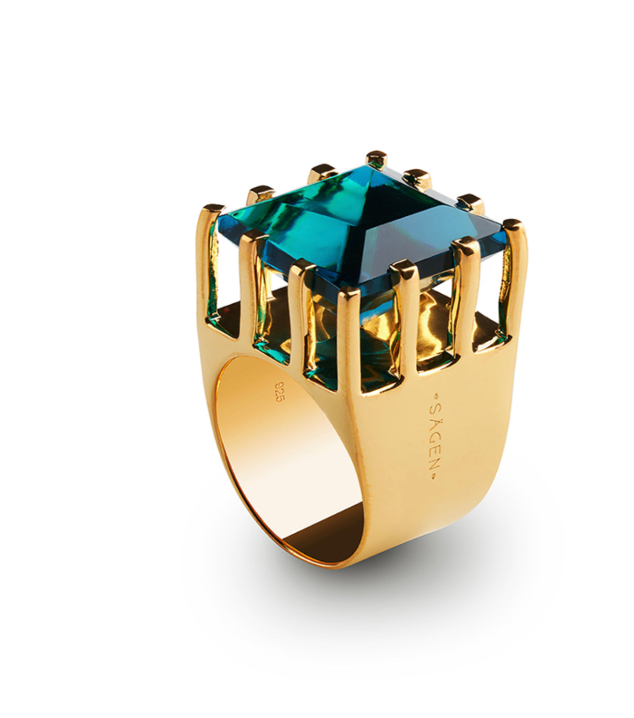 Image of Sägen Prisma Teal Golden Royal Ring