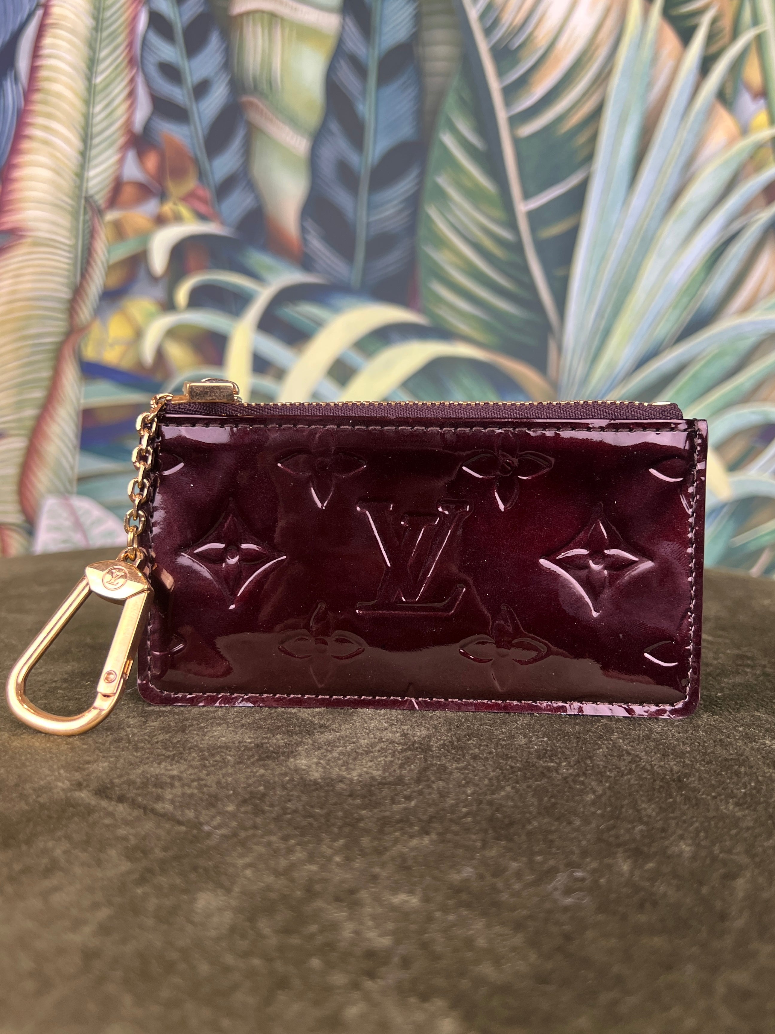 Image of Louis Vuitton dark red Monogram Vernis Key Pouch