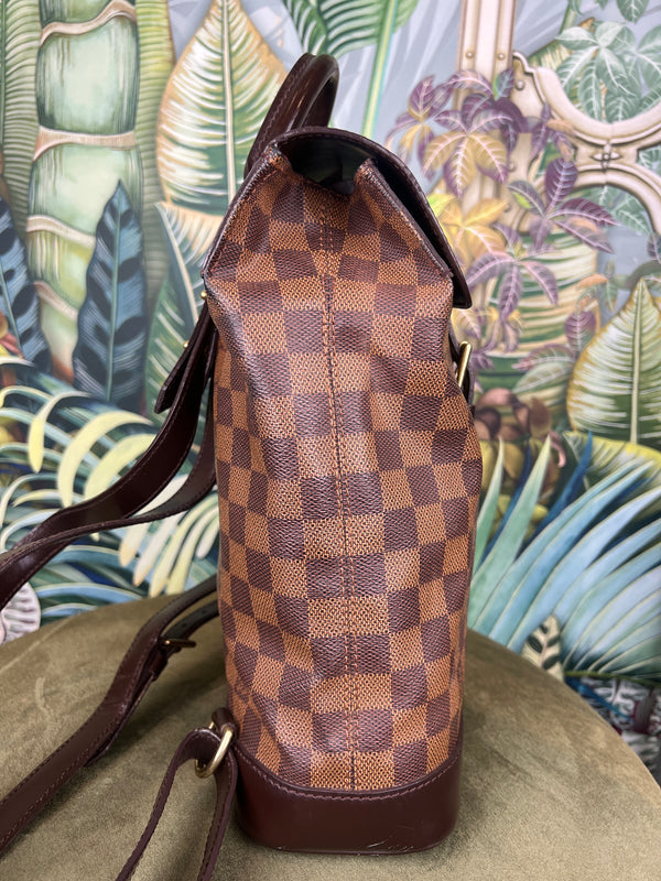 Louis Vuitton Soho Damier Ebene Backpack Bag Brown