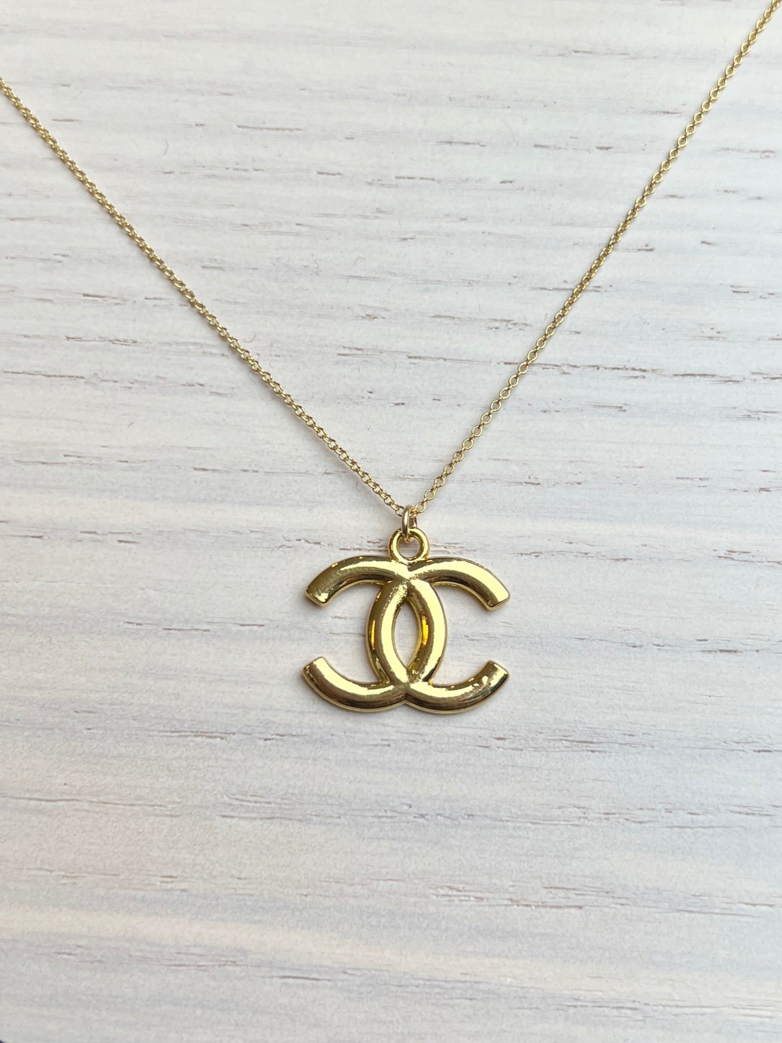 image of Repurposed CC Necklace Skinny Gold