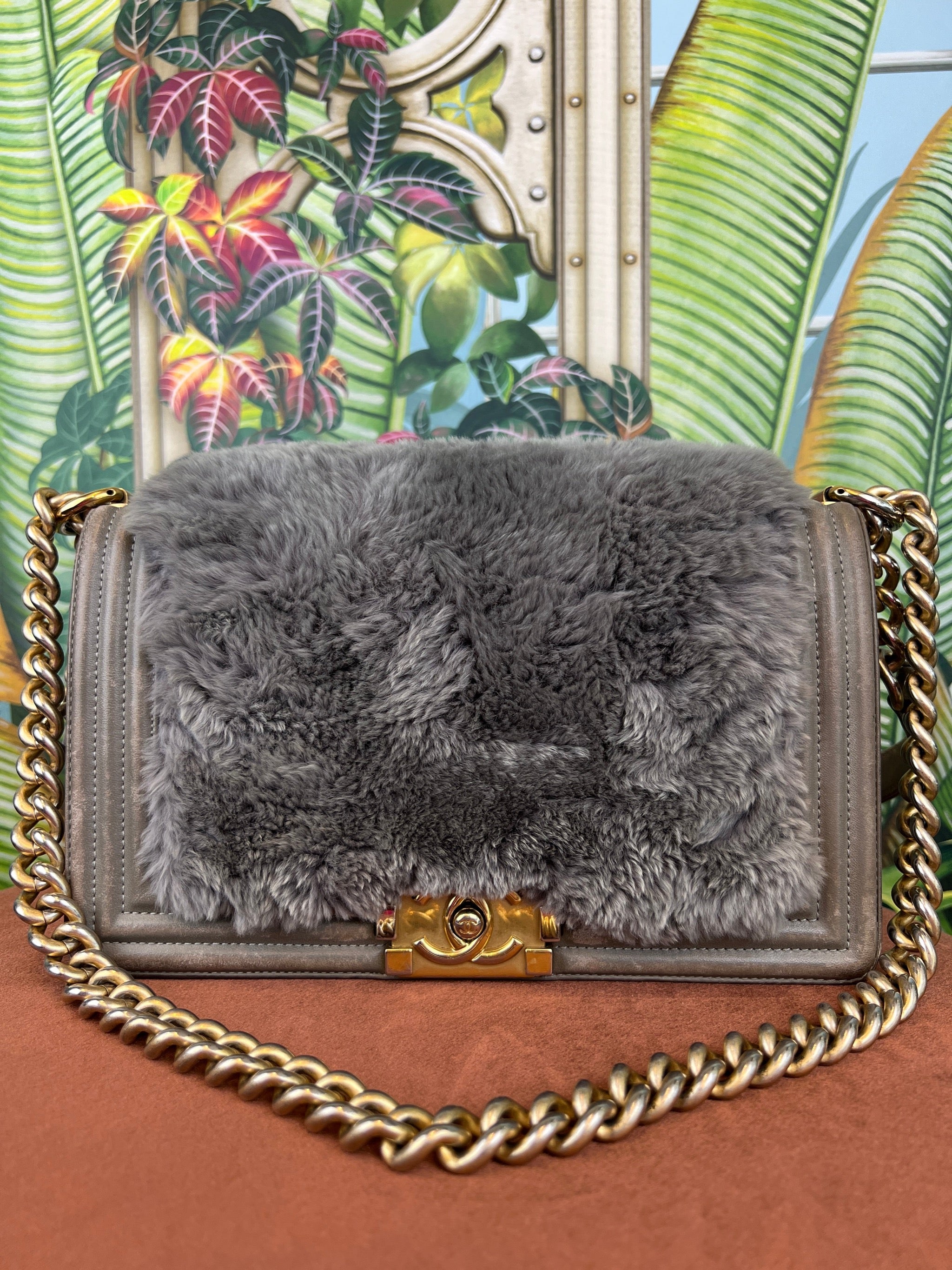 image of Chanel Boy bag faux fur