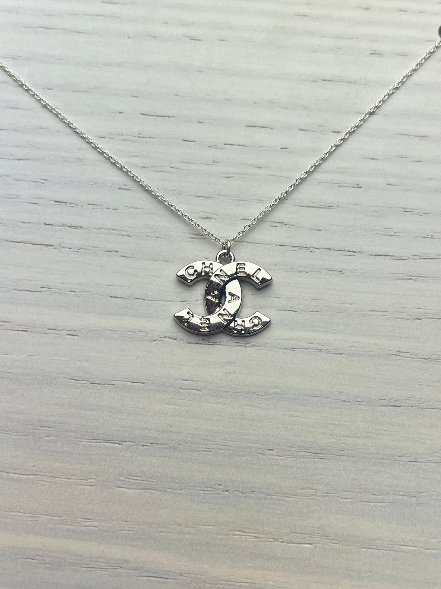 Image of Repurposed CC Necklace Letters/Silver