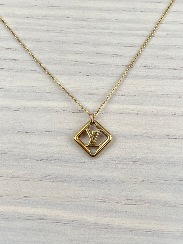 Authentic Louis Vuitton Repurposed Gold LV Heart Necklace — LUXE Reworked