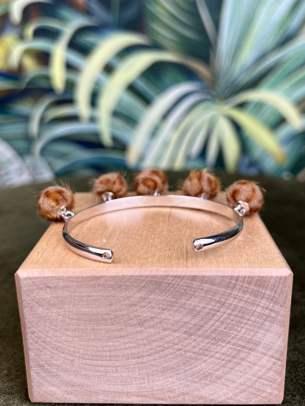 Fluffy Keychain Real Shell Bracelet Bangle Pompom Fur Ball Pendant Wooden  Beads Long Tassels Key Ring For Bag Personalised Gift - AliExpress