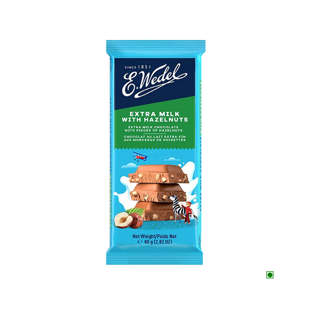 Wedel Extra Milk Chocolate With Hazelnuts Bar 80g