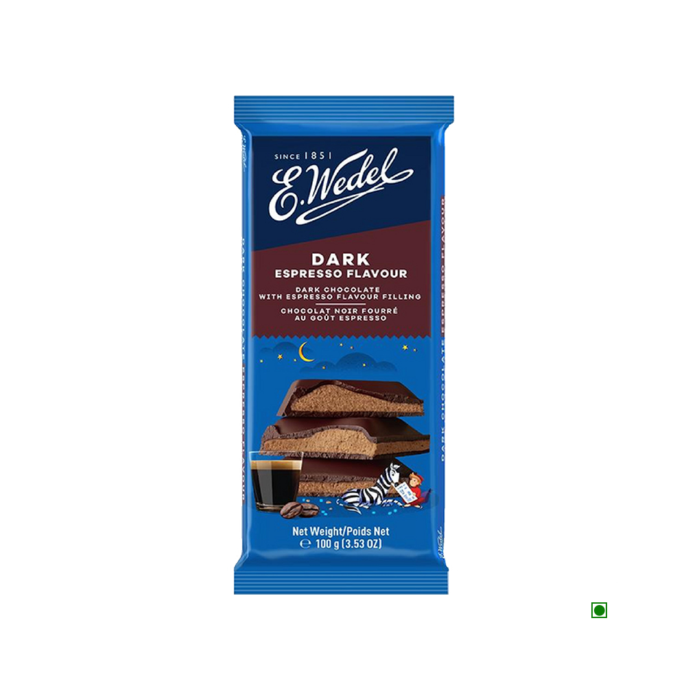 Wedel Dark Chocolate With Espresso Filling Bar 100g