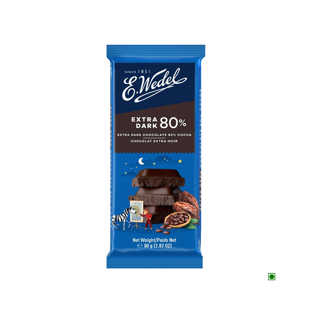 Wedel Extra Dark 80% Cococa Chocolate Bar 80g
