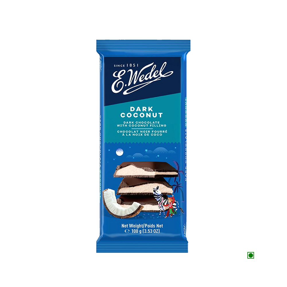 Wedel Dark Chocolate With Coconut Filling Bar 100g