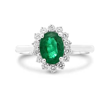 Roman & Jules 18-Karat White Gold Emerald Ring