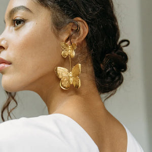Retro Court Style Butterfly Long Earrings - All Things Beautifly